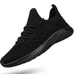 Feethit Men's Lightweight Slip-On Walking Sneakers - Black, Size 11