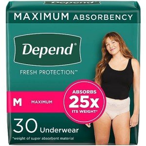 Fresh Protection Women's Underwear for Incontinence (30 Pack)
