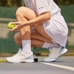 Wide Sky Blue Tennis Court Shoes for Women