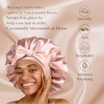 YANIBEST Silk Sleep Cap for Curly Hair, Blush