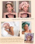 YANIBEST Silk Sleep Cap for Curly Hair, Blush