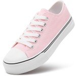 ZGR Women's Pink Low Top Canvas Sneakers