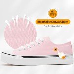 ZGR Women's Pink Low Top Canvas Sneakers