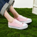 ZGR Women's Pink Low Top Canvas Sneakers