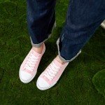 ZGR Women's Pink Low Top Canvas Sneakers