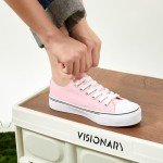 ZGR Women's Pink Low Top Canvas Sneakers