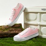 ZGR Women's Pink Low Top Canvas Sneakers