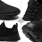 YITUHIO Men's Lightweight Black Running Sneakers