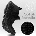 YITUHIO Men's Lightweight Black Running Sneakers