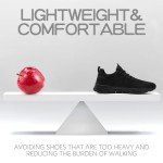 YITUHIO Men's Lightweight Black Running Sneakers