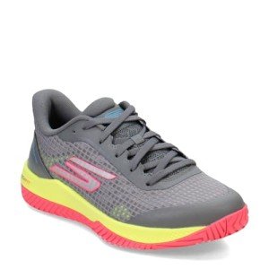 Skechers Women's Viper Court Pickleball Sneakers - Grey/Pink