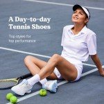 FitVille Women's Wide Arch Support Pickleball Shoes