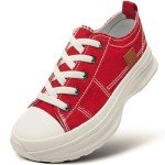 ZGR Women’s White Canvas Platform Sneakers