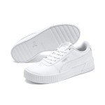 PUMA Women's Carina Leather Sneakers - White & Silver