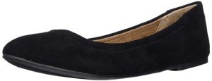 Amazon Essentials Women's Black Microsuede Ballet Flats
