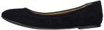 Amazon Essentials Women's Black Microsuede Ballet Flats