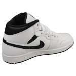 Jordan Men's 1 Mid White and Black Sneakers