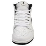 Jordan Men's 1 Mid White and Black Sneakers