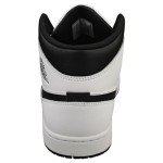 Jordan Men's 1 Mid White and Black Sneakers