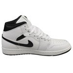 Jordan Men's 1 Mid White and Black Sneakers