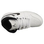 Jordan Men's 1 Mid White and Black Sneakers