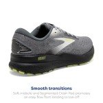 Brooks Ghost 16 Men's Wide Running Sneakers – Grey/Lime