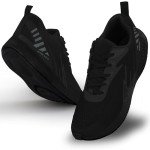 NY Threads Men's Lightweight Black Running Sneakers