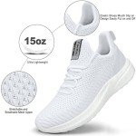 Feethit Men's Slip-On Lightweight All-White Sneakers
