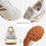 Beige Women's Genuine Leather Casual Sneakers