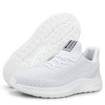 Feethit Men's Slip-On Lightweight All-White Sneakers