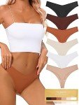 Women's No Show V-Waisted Thong Underwear 6 Pack