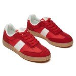 Rihero Women's Classic Red Lace-Up Sneakers Size 7.5