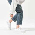 Hash Bubbie Women's White Slip-On Sneakers