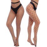 High-Waisted Fishnet Tights for Women - One Size