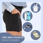 High Waisted Biker Shorts with Pockets for Women