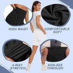 High Waisted Biker Shorts with Pockets for Women