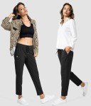 G Gradual Women's 7/8 Stretch Sweatpants - Black