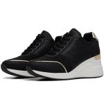 Cestfini Women's Black Wedge Sneakers - Non-Slip Style