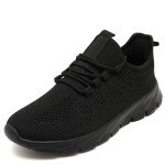 Breathable Women's Slip-On Running Sneakers - Black