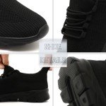 Breathable Women's Slip-On Running Sneakers - Black