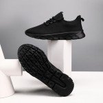 Breathable Women's Slip-On Running Sneakers - Black