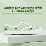 Women's White Slip-On Canvas Sneakers - Size 8