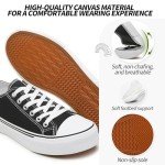 Adokoo Women's Low Top Canvas Sneakers - Black/White