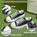 Adokoo Women's Low Top Canvas Sneakers - Black/White