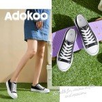 Adokoo Women's Low Top Canvas Sneakers - Black/White