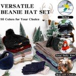 Warm Knit Winter Hat, Scarf, Gloves Set