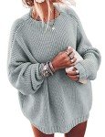 Ugerlov Women's Gray Batwing Sleeve Knit Sweater