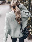 Ugerlov Women's Gray Batwing Sleeve Knit Sweater
