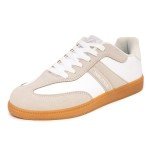 Nautica Women's Lace-Up Fashion Sneakers in Taupe