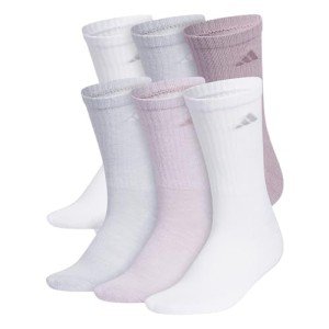 Adidas Women's 6-Pack Crew Athletic Socks - Purple/Gray